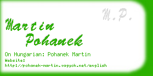 martin pohanek business card
